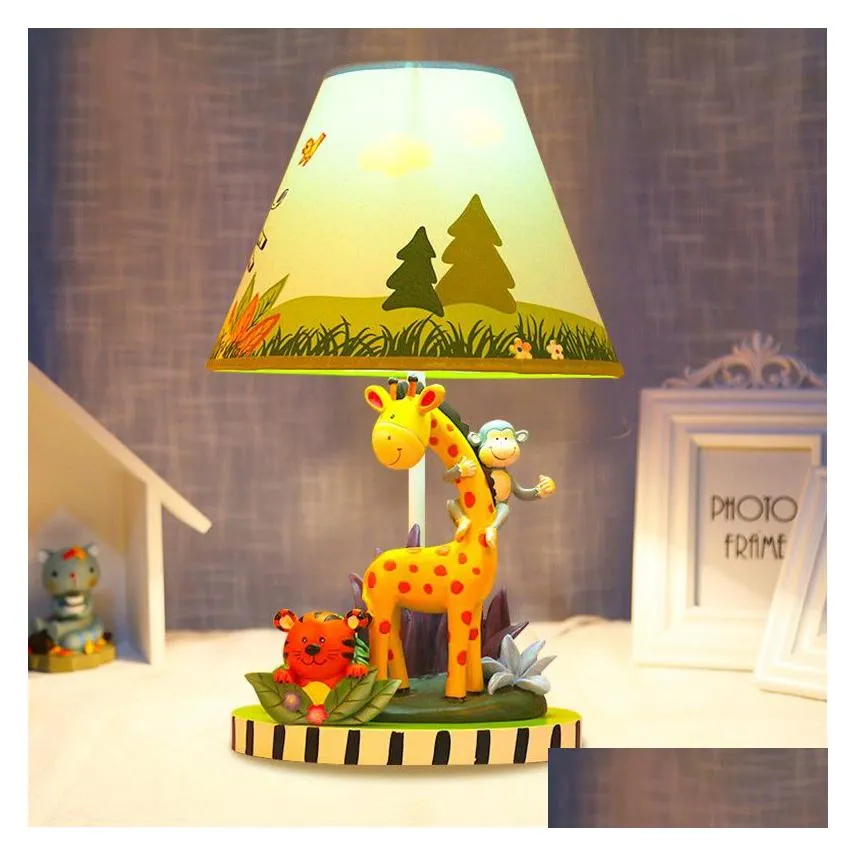 Animal Table Lamps For Kids Creative Giraffe Design Bedside Light