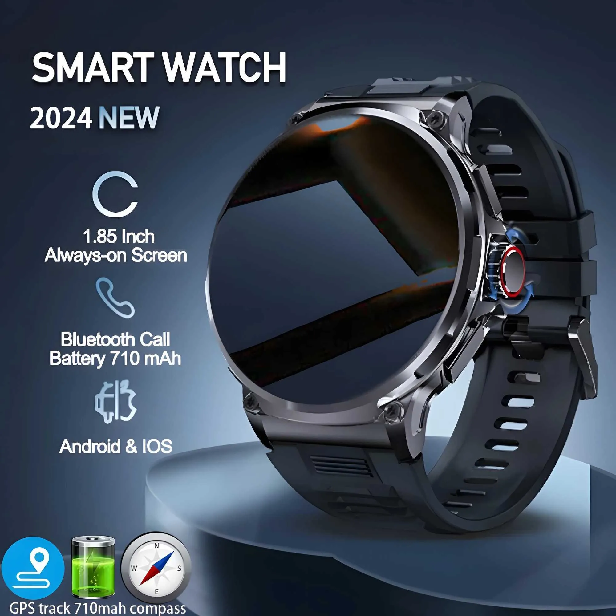 Watch Hd New 710Mah Battery Mens Smart Watch 1.85 Ultra HD... From Honey_fruit ...