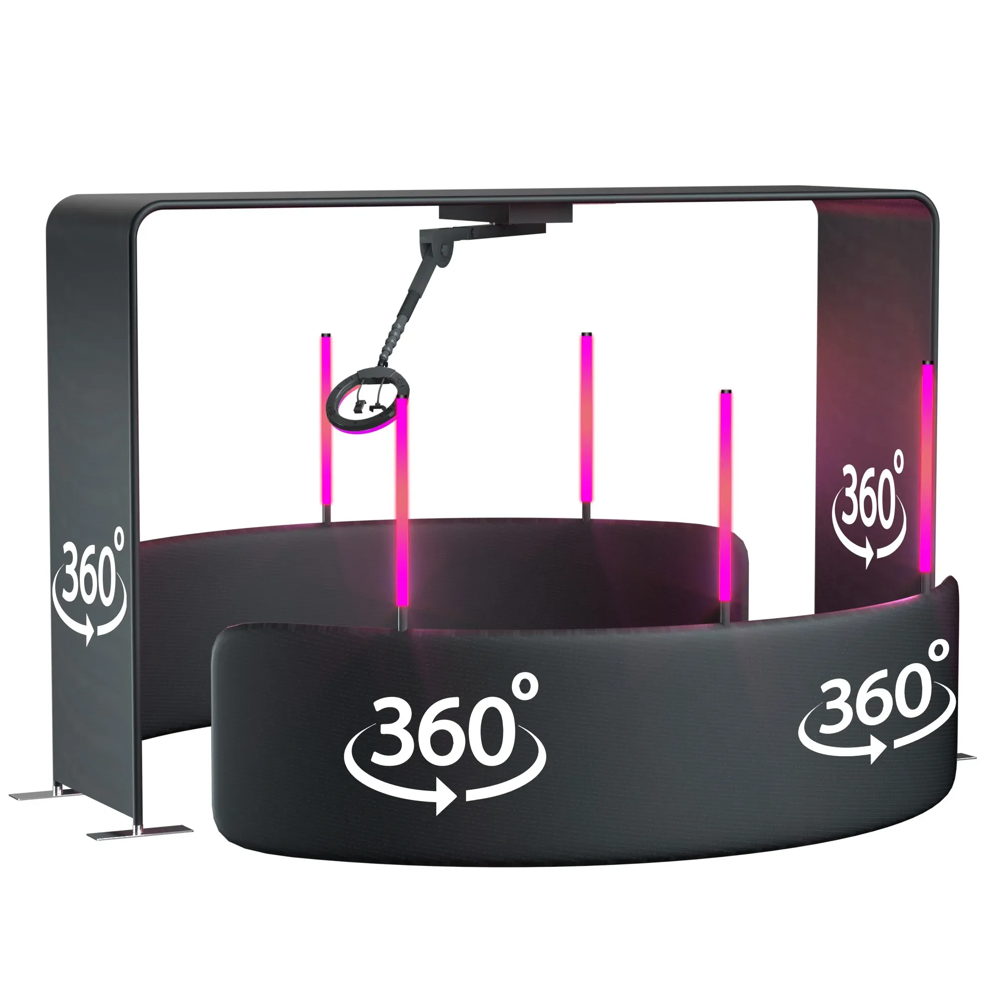 Rotating Backdrop 360° Rotating Photo Booth Arch: Portable Wedding Selfie Station with ...