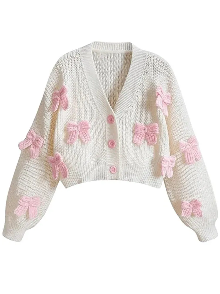 Harajuku Pink And White Cardigan Womens Y2K Harajuku Gothic