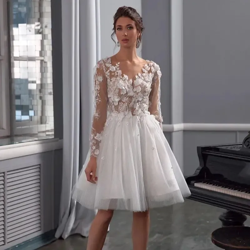 open lace back dress Shiny Short Wedding & Evening Dress Rakel 2 – Olivia Bottega main image 0