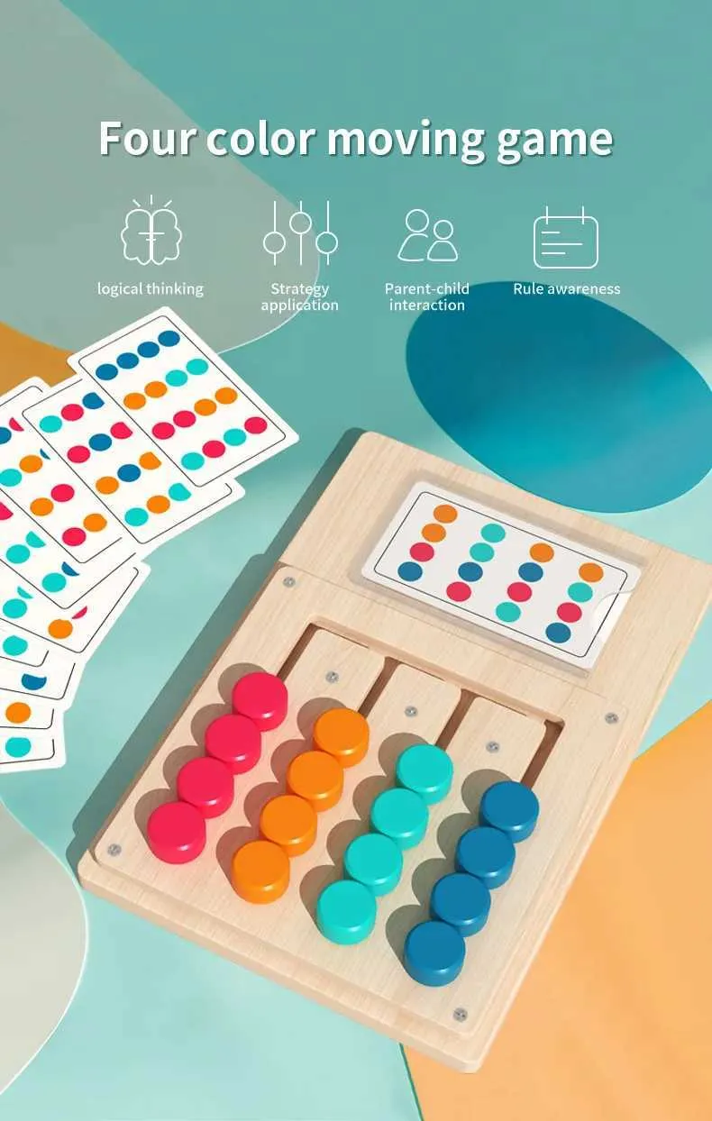 Montessori Wooden Color Shape Matching Cognition Learning Game Board ...