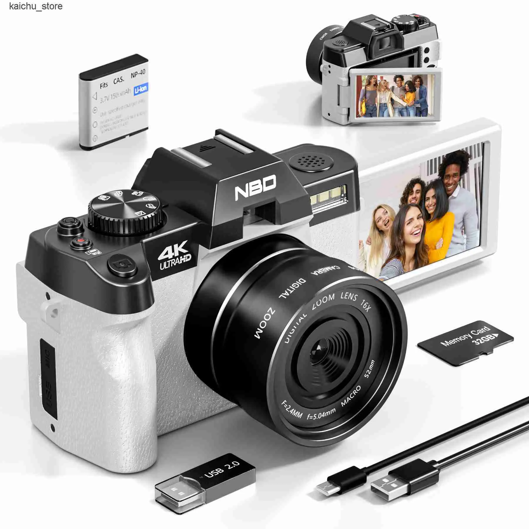 Digital Cameras NBD compact digital photography 4K wireless network retro Vlog recorder YouTube 48MP camera 3 flip screen J241213