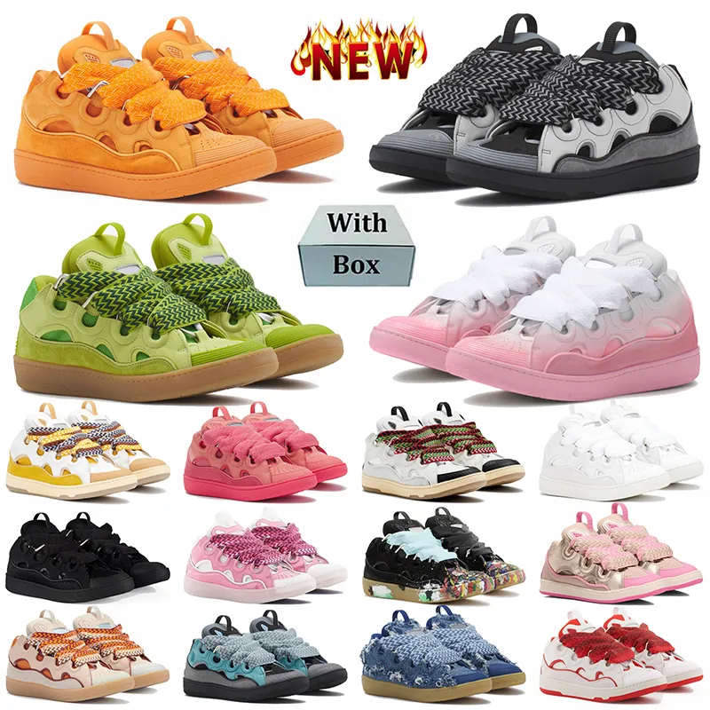 Lanvin Curb Sneakers Women Mens Designer Dress Shoes Lanvins Lanvine Black Grey Denim Blue Pink Green White Ivory Lavins code L Leather Trainers Du 17 08 DHgate