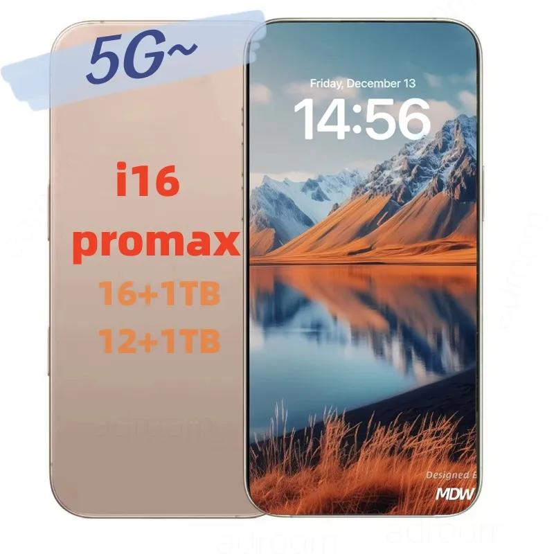 i16 Pro Max 6.9 inches 5G Cell Phones 16GB RAM 1TB Large Memory Camera 48MP 108MP Dual Wireless Charger Esports Gaming Smartphone