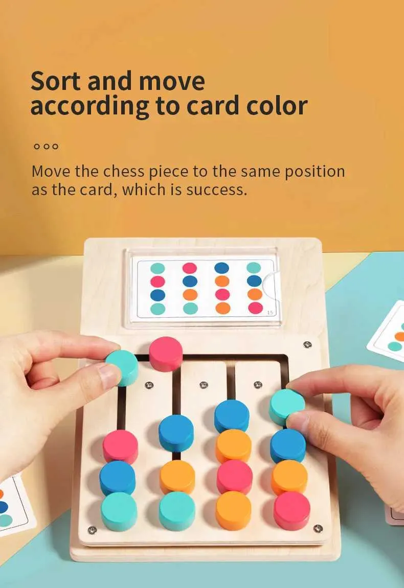 Montessori Wooden Color Shape Matching Cognition Learning Game Board ...