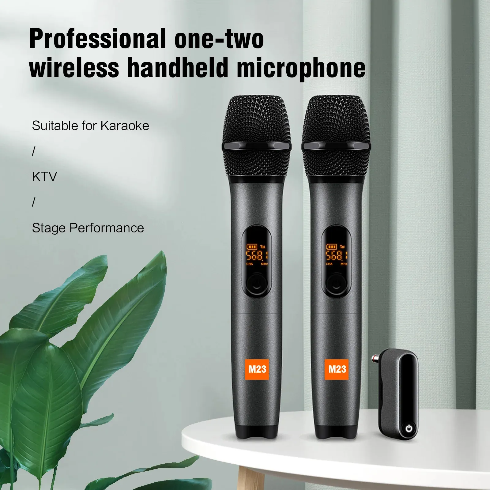 Système Karaoké Portable Rybozen - Table De Mixage Avec 2 Micros Sans Fil UHF - NEUF