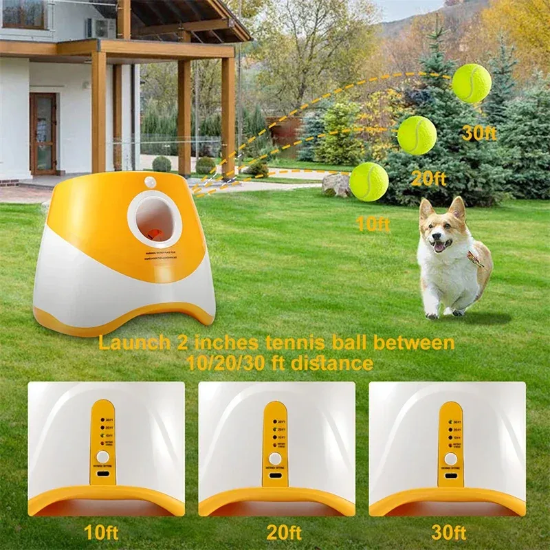 Lanceur De Balle Automatique Pour Chien – Jouet Interactif Rechargeable, Intérieur/extérieur
