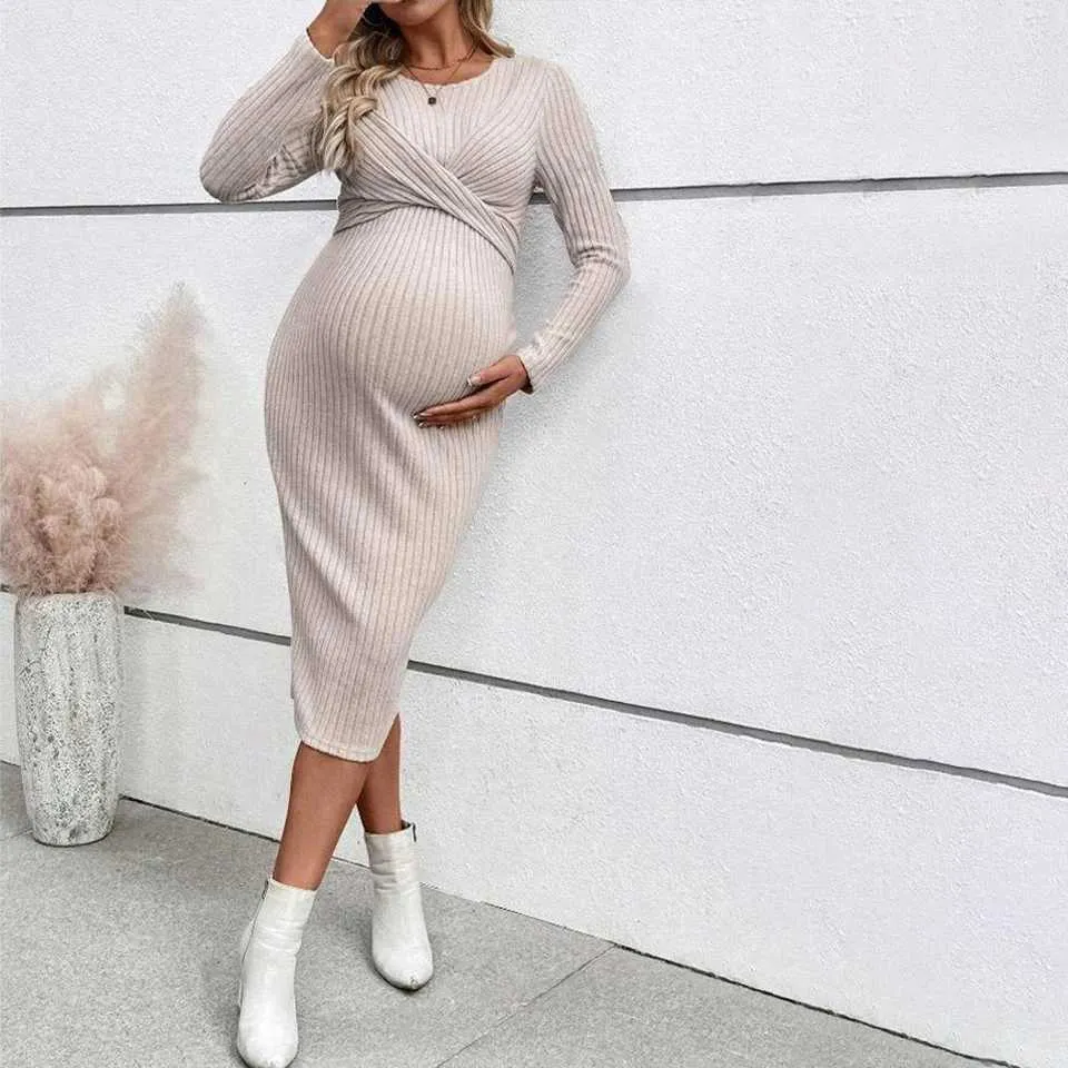 princess polly baby blue dress Angel Maternity Haley Maternity Fitted Midi Dress in Black