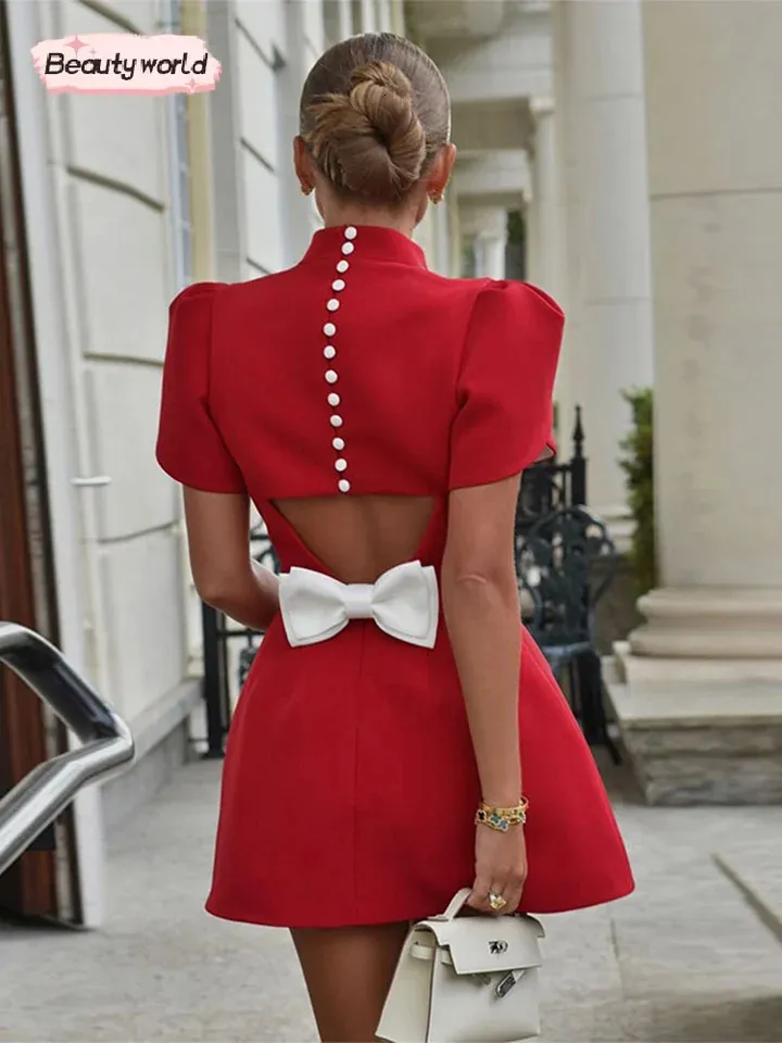 white christmas dresses Opera Bow Backless Dress