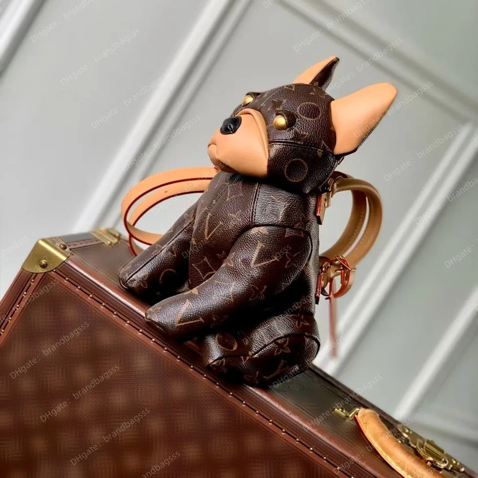 Genuine Leather Dog Shaped Shoulder Bag - Women display picture 2