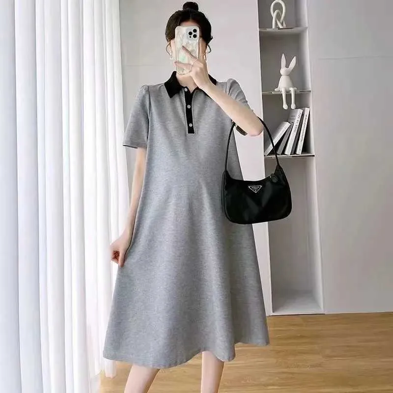 knee length dresses for ladies Maternity and Nursing Dress Melody Sky Blue main image 1