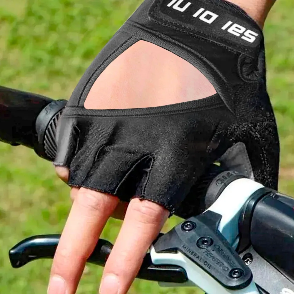 thumbnail image 2 of Quality Wears USA Men's Leather Fingerless Fitness Gloves - Half-Finger For Cycling, Gym, & Motorcycle 2 of 6