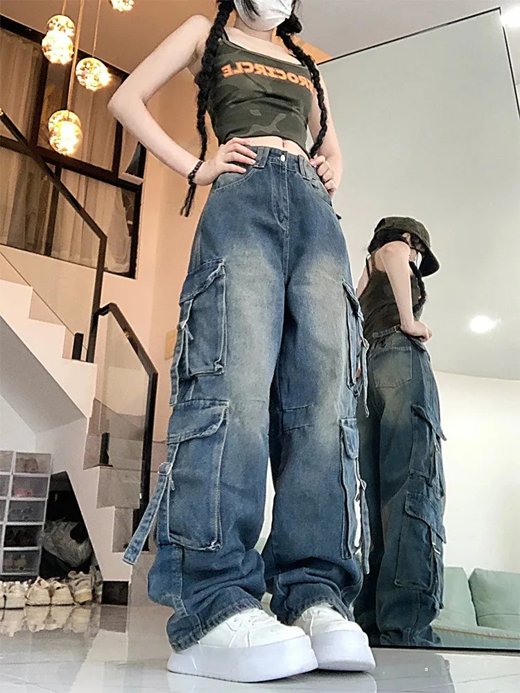 Jean Cargo Large Vintage Y2K Années 2000 - Taille S - Occasion Très Bon état - Style Décontracté