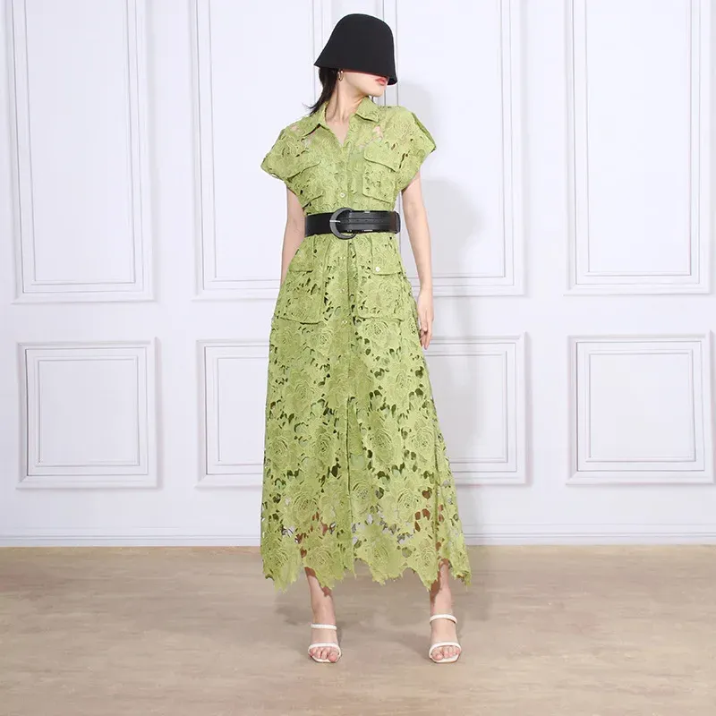 Amazon Vestidos Sueltos Con Cinturon Vestido Maxi De Encaje De