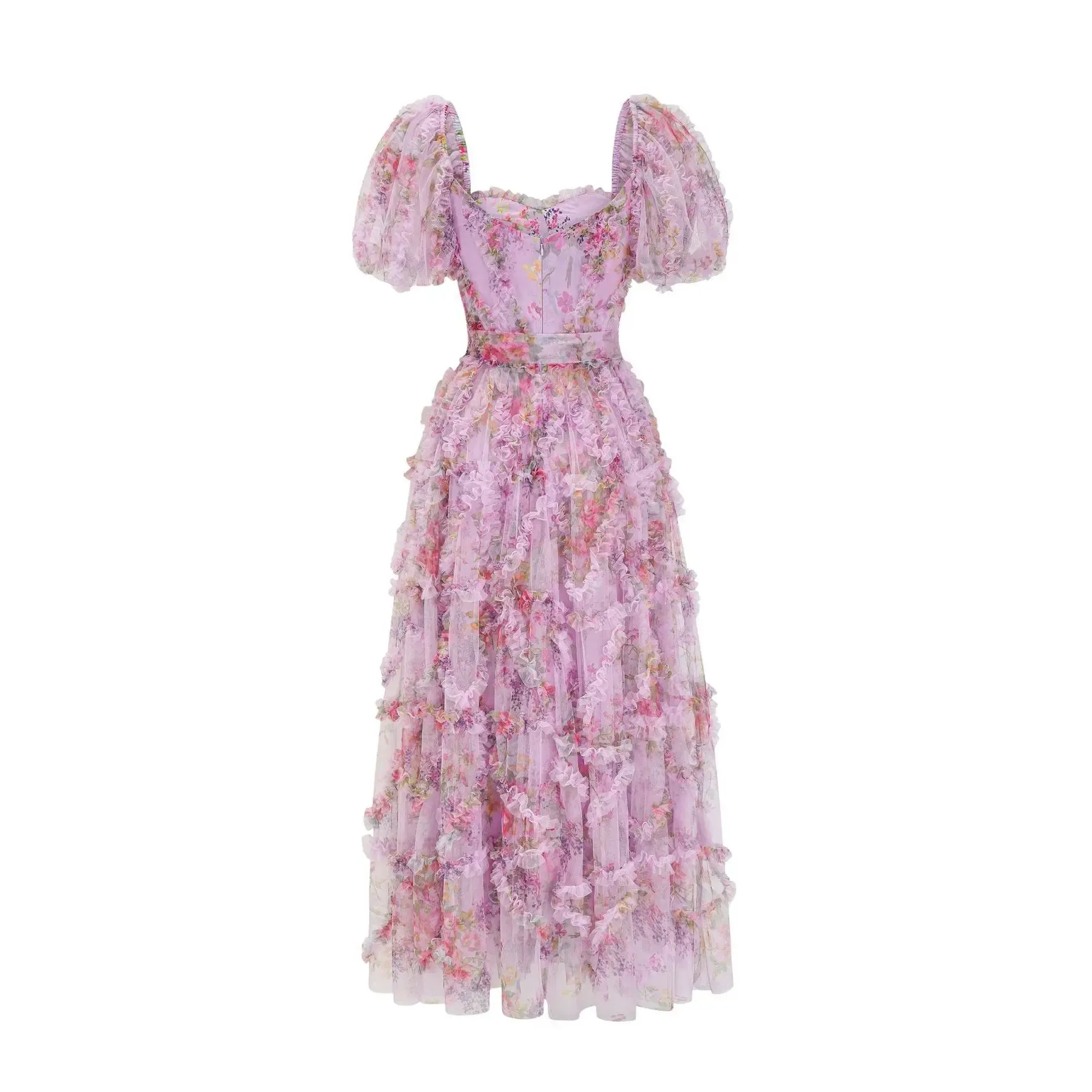 Floral Ruffle Maxi Dress With Sweetheart Neckline  Womens Summer Party &  Evening Gown With Cap Sleeves From Xiongstore, $70.36 In Bulk | DHgate.Com