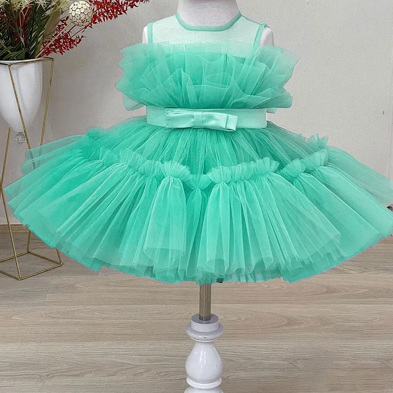 cute first birthday dress Long Sleeve Sequins Knee Length 1st Birthday Girl Dress J359 Pink / child-2