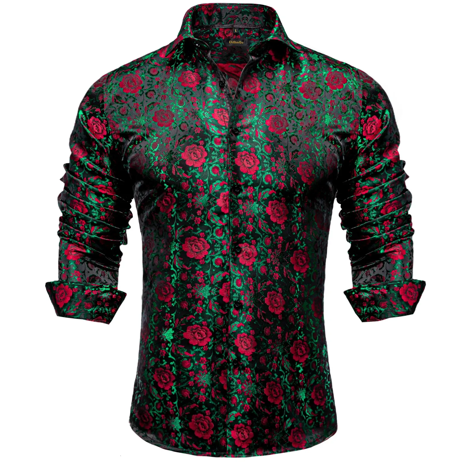 long sleeve emerald green mens dress shirt Emerald Green Long Sleeve Cotton Blend Dress Shirts with Convertible C –  OmegaTux