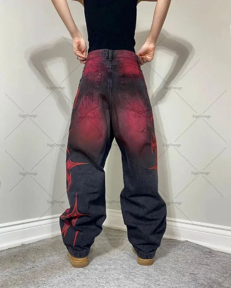 Y2K Streetwear Hiphop Baggy Jeans Goth Punk Graphic From Zara06