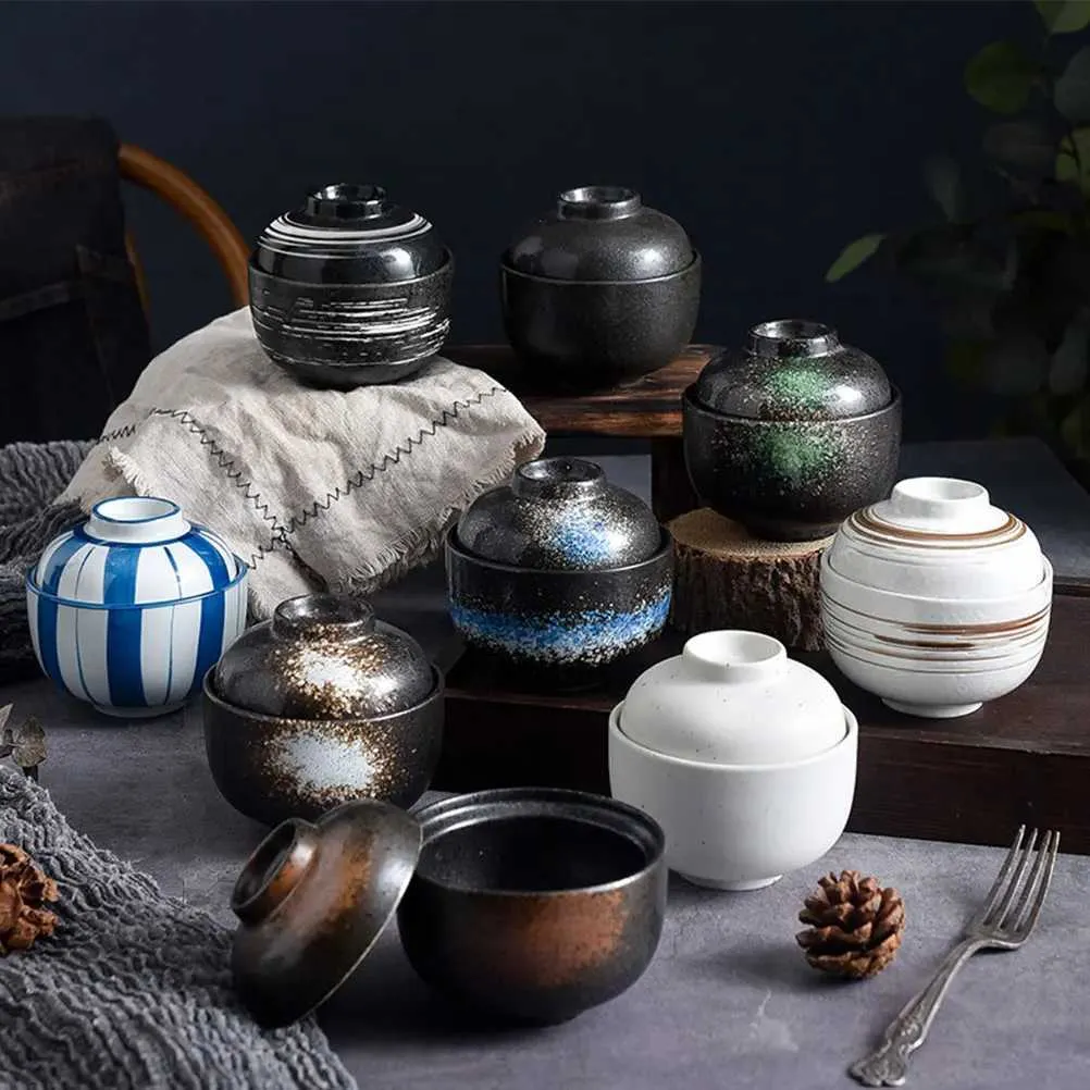 Keramik-Schüssel Suppentasse Eintopfbecher Porzellan Dampfgarschale Kleine Dessertschale Chawanmushi Hochwertig Robust Für Japanische Küche