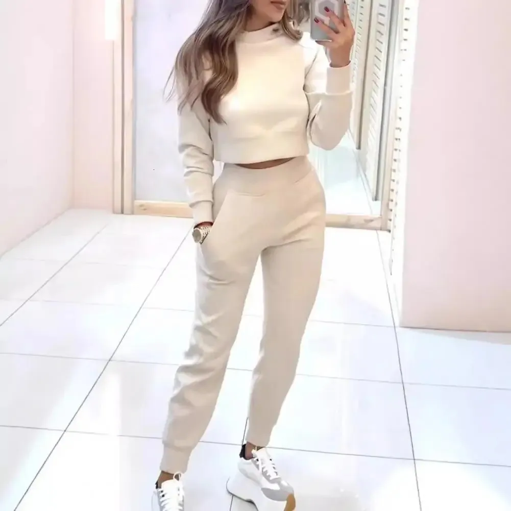 Sweatshirt Crop Tops With Sweatpants Hoodie Cute Outfits With Gray