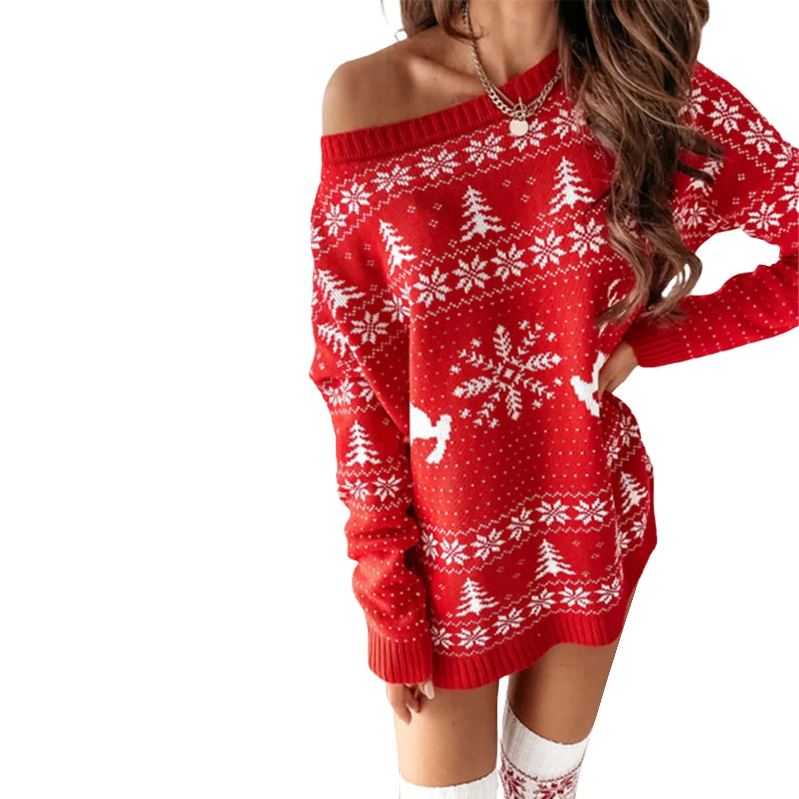 Christmas Sweater Dress for Women Floor-Length Chiffon Knit Pullover Short  Sleeve Winter Mini Dress from Dhgate Urban Sexy Dresses - price 42.55