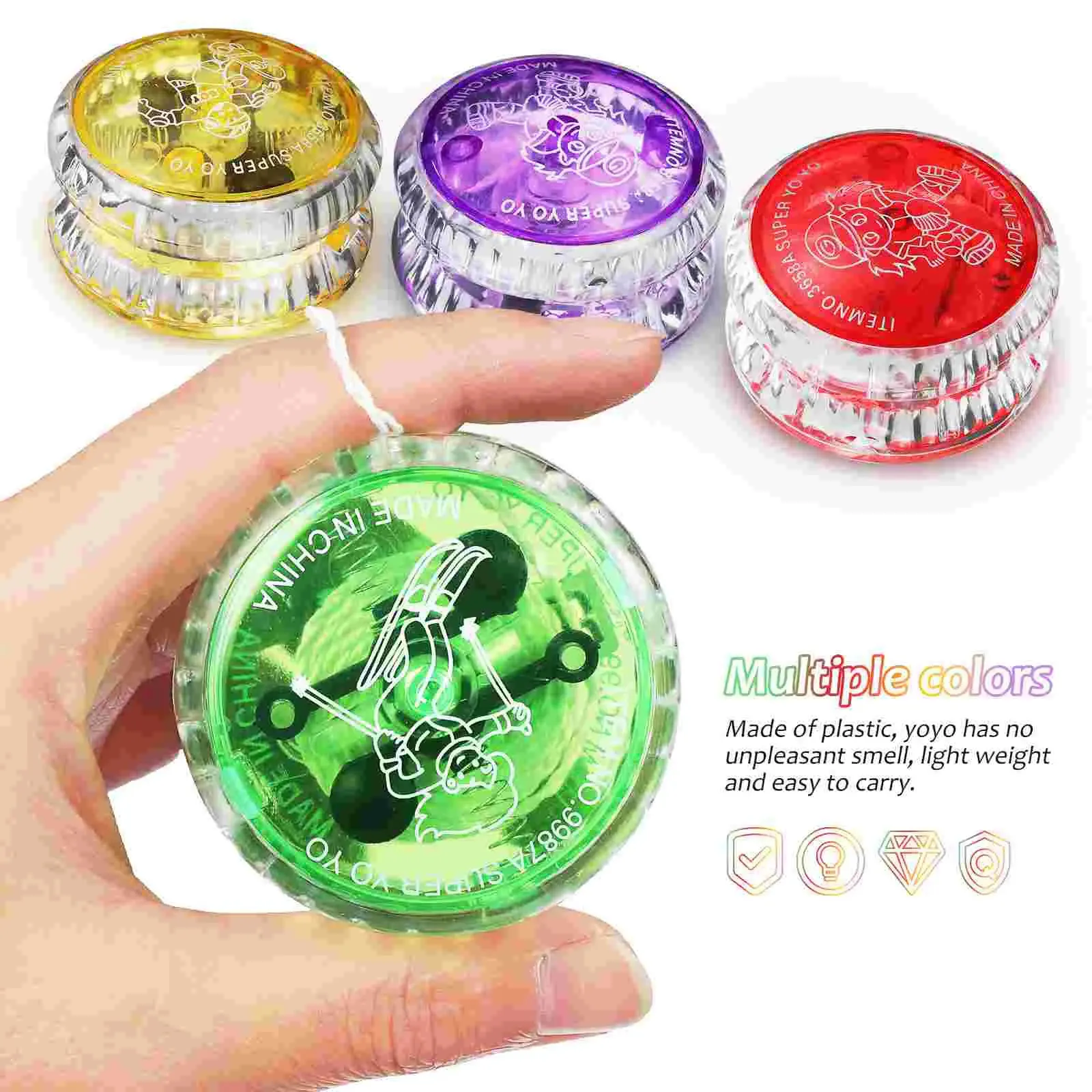 LUFEIS 10 Yo-Yos Lumineux LED Pour Enfants – Lot Yo-Yos Réactifs En Plastique – Débutants