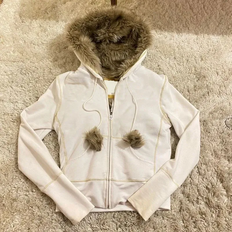 0Os archive GAP fur zip hoodie Y2K ホワイト 0Os archive GAP fur zip hoodie Y2K ホワイト 0Os archive GAP