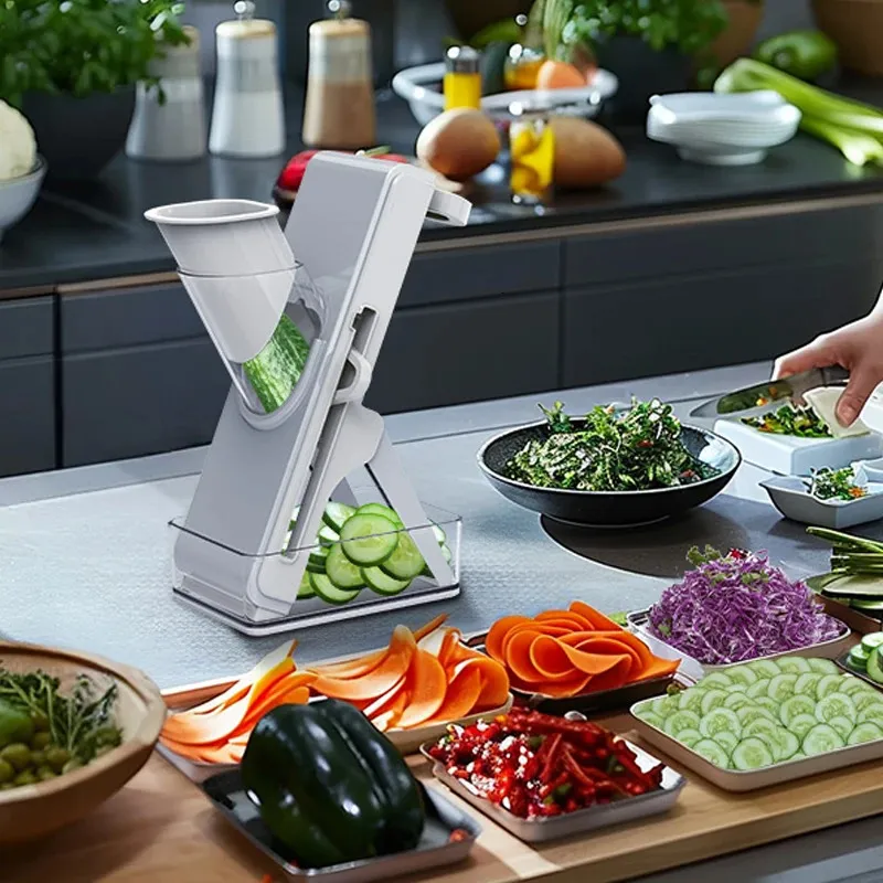 9-in-1 Vegetable Chopper Pro - Mandoline Slicer With Container & Multiple Blades For Kitchen