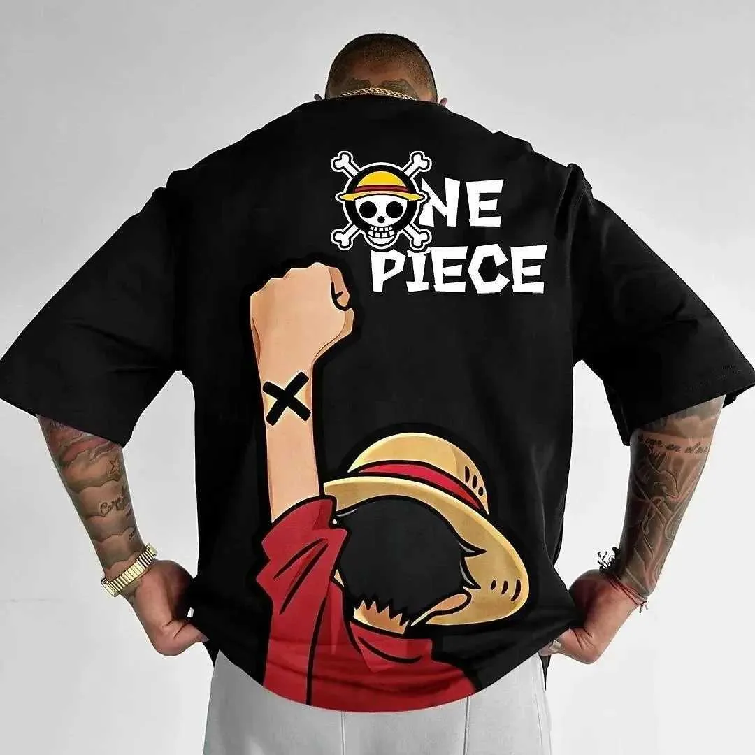 One Piece Anime T-Shirt - Zoro, Luffy, Japanese Style - Mens