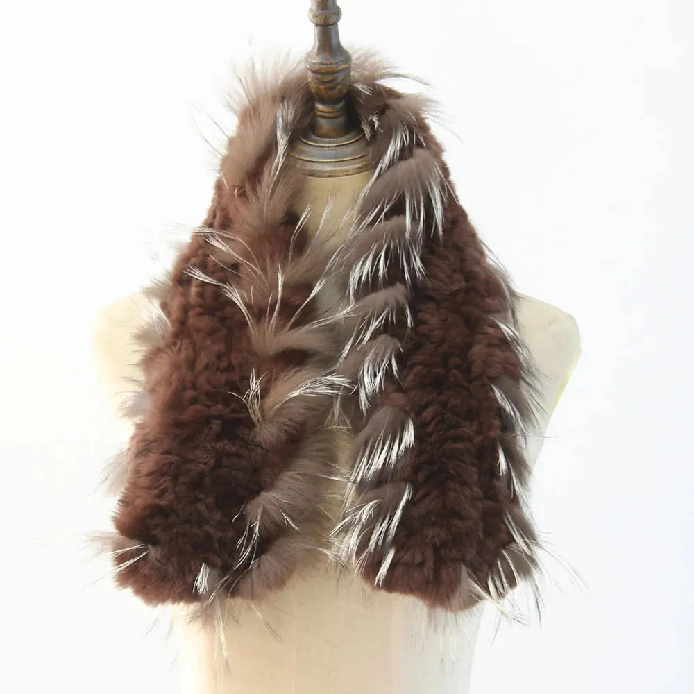 Save Big on Bulk Rex Rabbit Fur Scarves Elegant Genuine Rabbit Fur Scarf  Soft Knitted Neck Warmer, Ladies Real Fur Jackets Fashion Accessory For