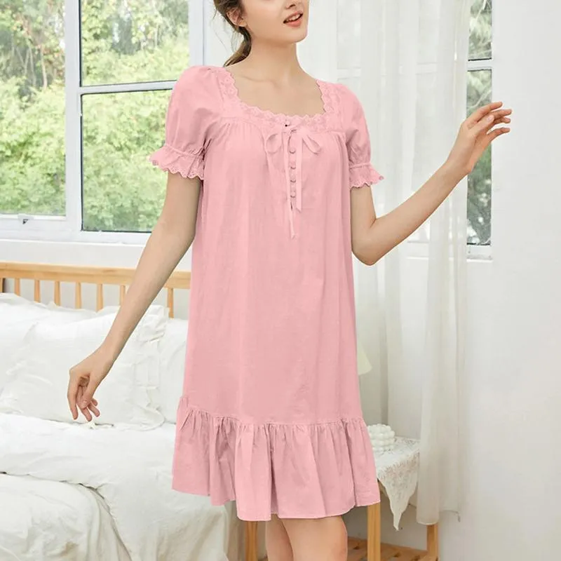Womens Nightgown Sleepwear Cotton Square Neck Sleeveless Above Knee Night  Dress for Autumn Home Wear from Dhgate Women's Sleepwear - price 30.62