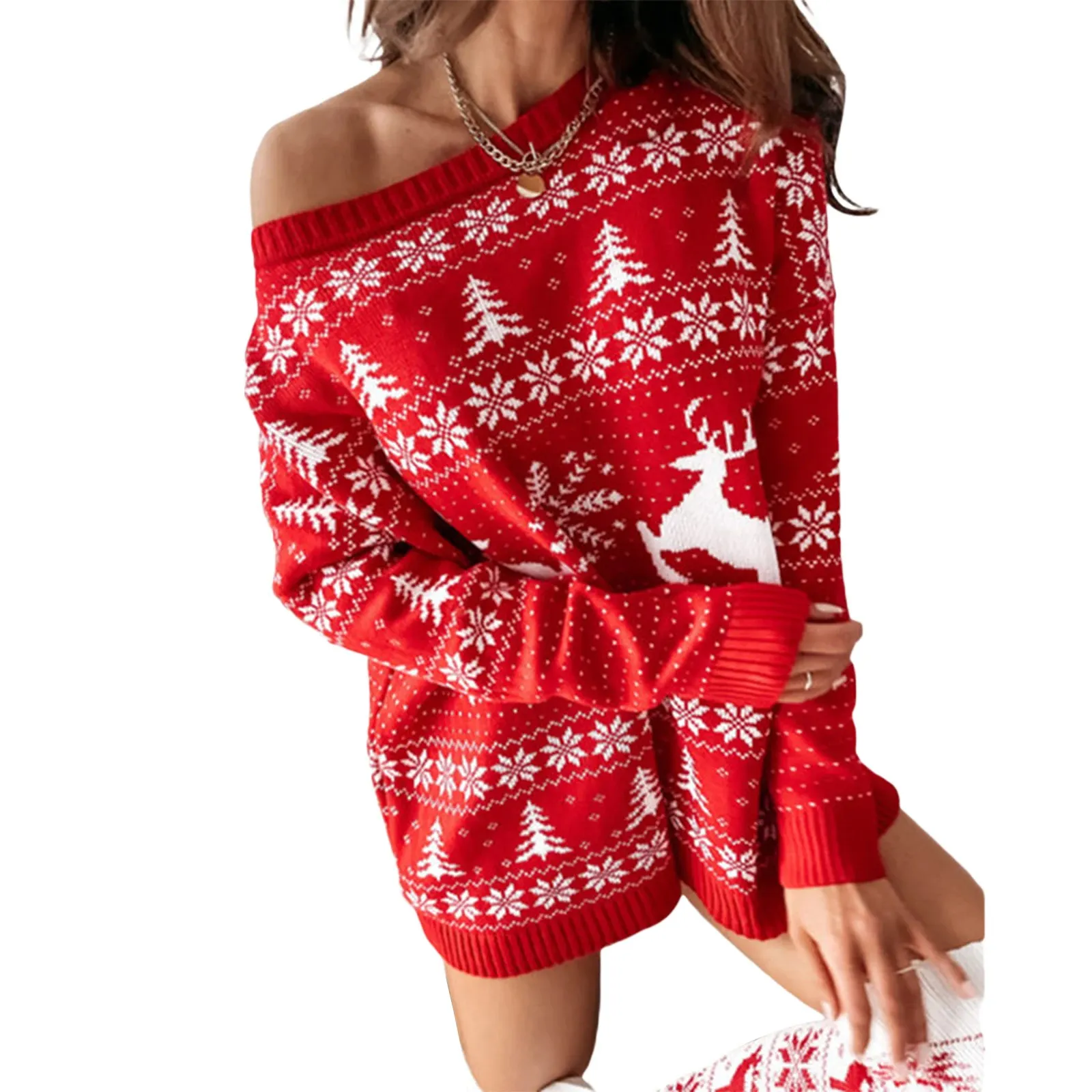 Christmas Sweater Dresses For Women Knitted Long... From Mu02, $17.45 |  DHgate.Com