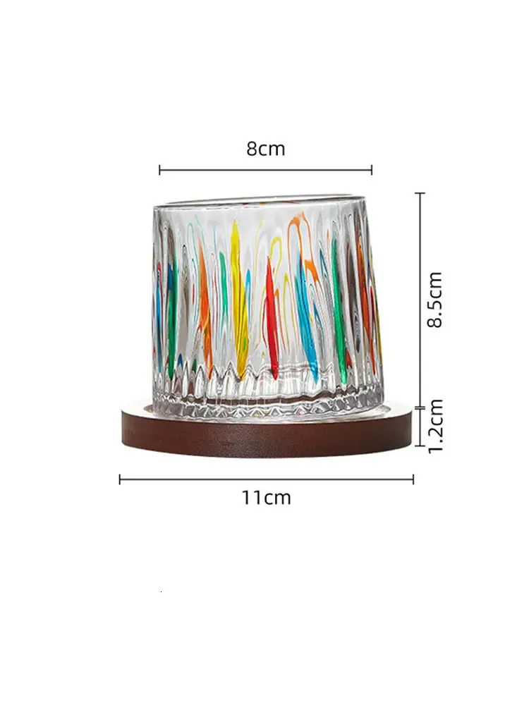 Rotating Crystal Whiskey Glass Antique Imitation From