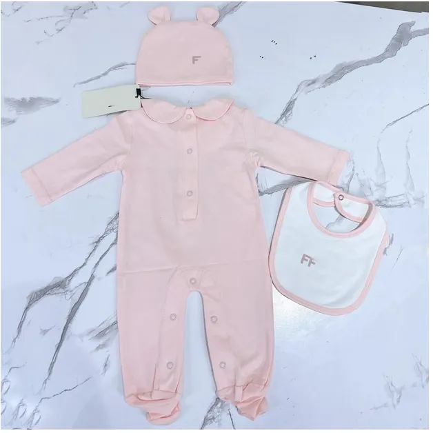 Soft 100% Cotton Baby Rompers With Bib   Newborn... 