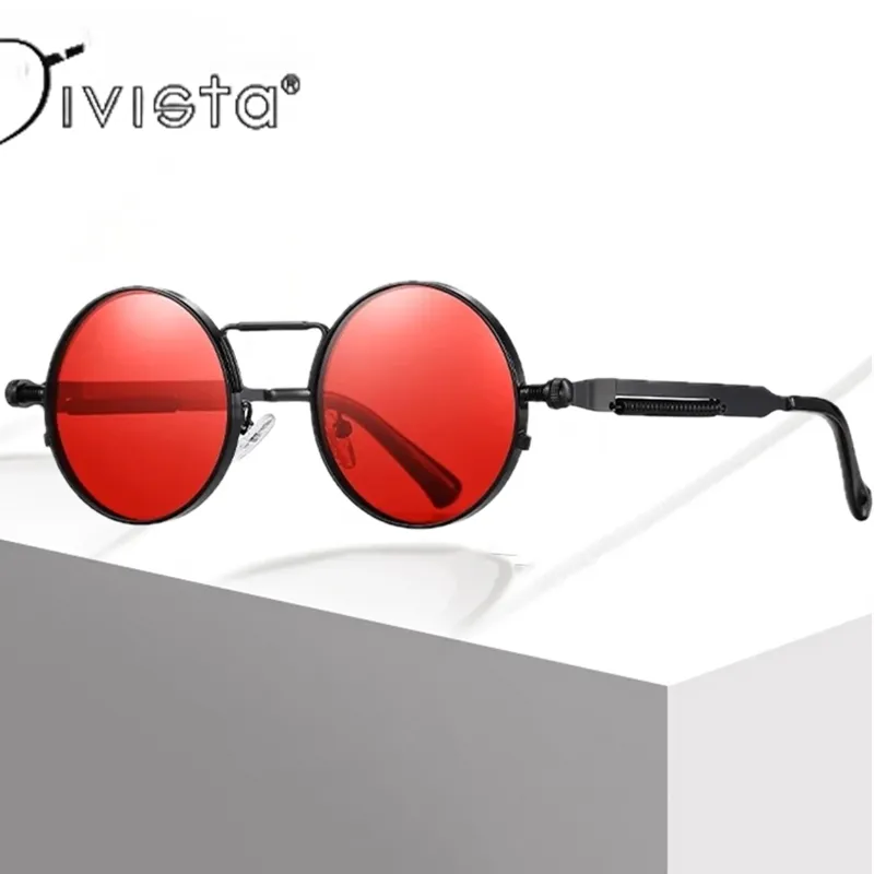 Lunettes De Soleil Rondes Polarisées - Cadre Métal Steampunk - UV400 - Pour Hommes Et Femmes