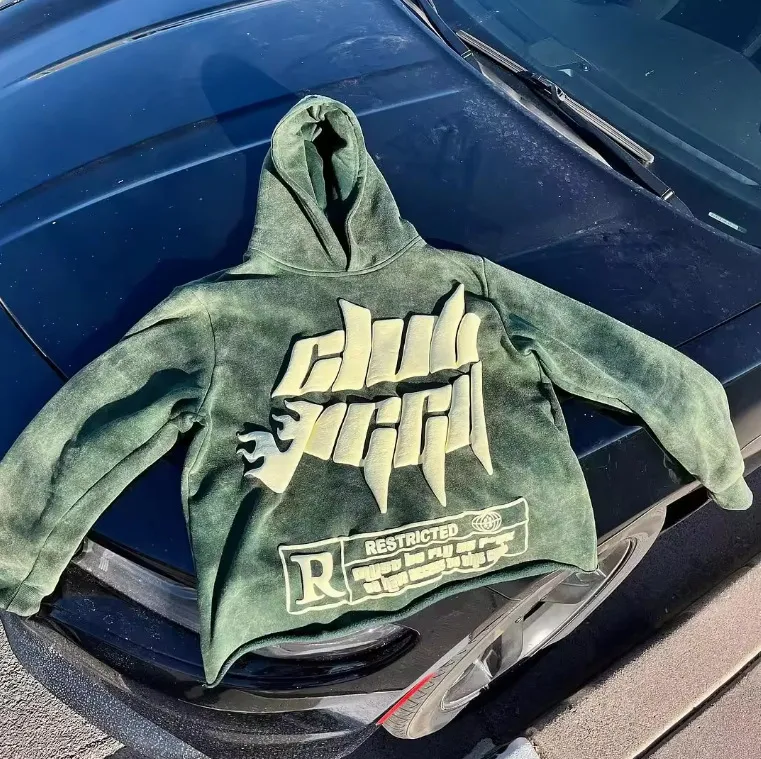 Y2K Hip Hop Letter Puff Print Oversized Broken Planet Market