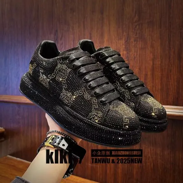 2025 Luxury Rhinestone Sneakers Men Platform Casual Shoes  display picture 3