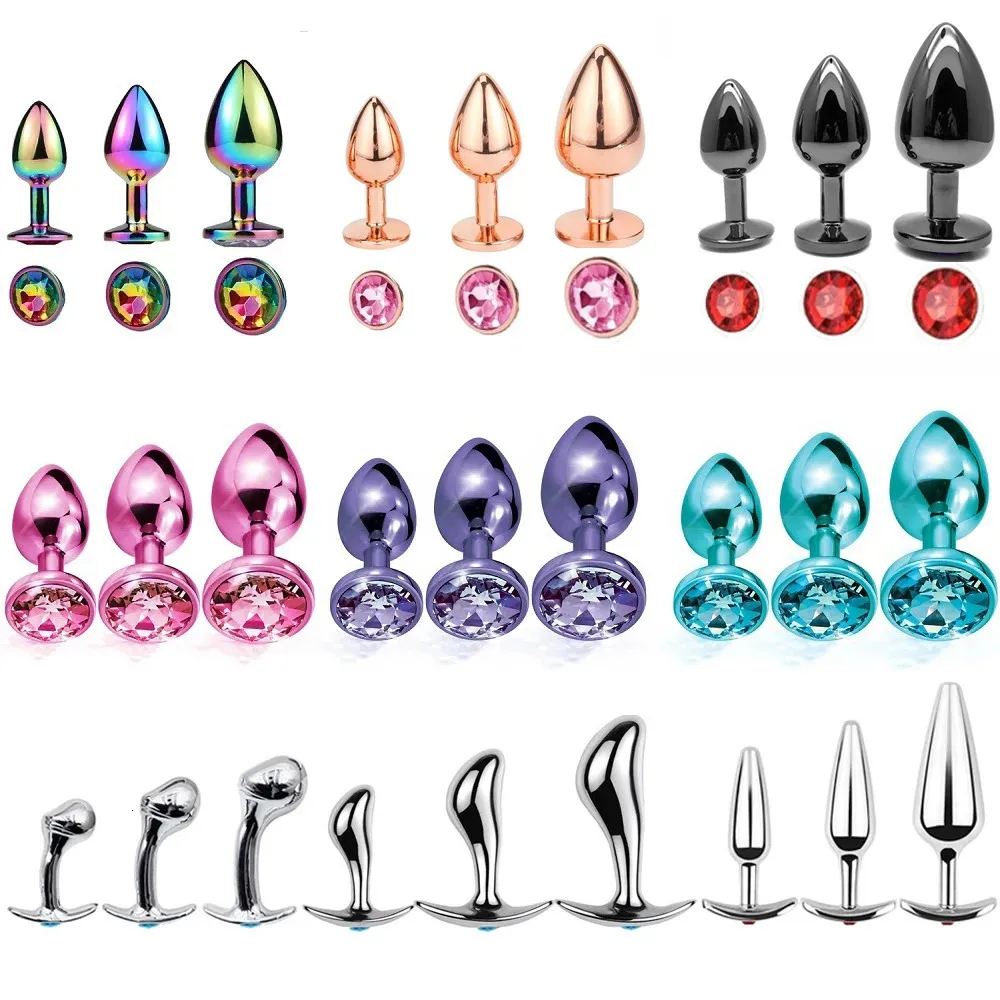Rose Gold Rainbow Anal Beads Butt Plug Set Colorful... From Zhengrui03,  $12.7