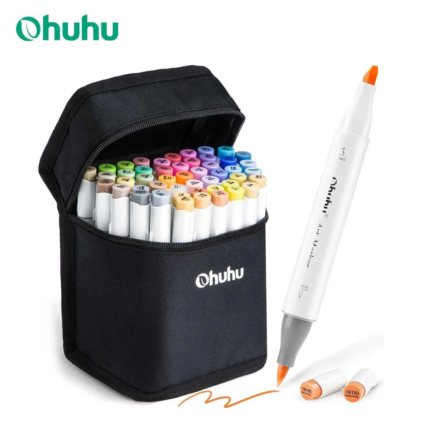 Ohuhu 48 Mid-Tone Alcohol Markers - Dual Tip, Refillable, Sketching, Drawing, School Art Supplies Ohuhu 48 Mid-Tone Alcohol Markers - Dual Tip, Refillable, Sketching, Drawing, School Art Supplies