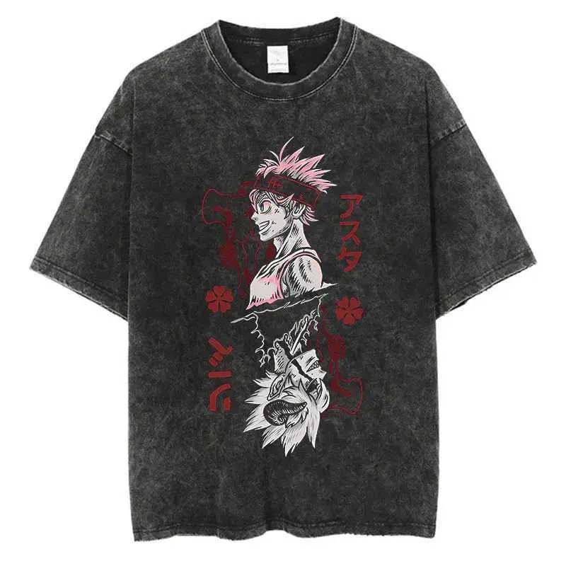 Wholesale Black Clover Anime Graphic T Shirt | Vintage Washed