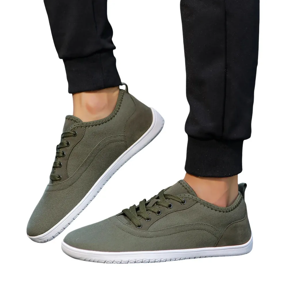 Barefoot Shoes Men Cross Training Five Fingers Minimalist Running Zero Drop Wide Toe Box Shoe Size 7.5 Army Green - View #4