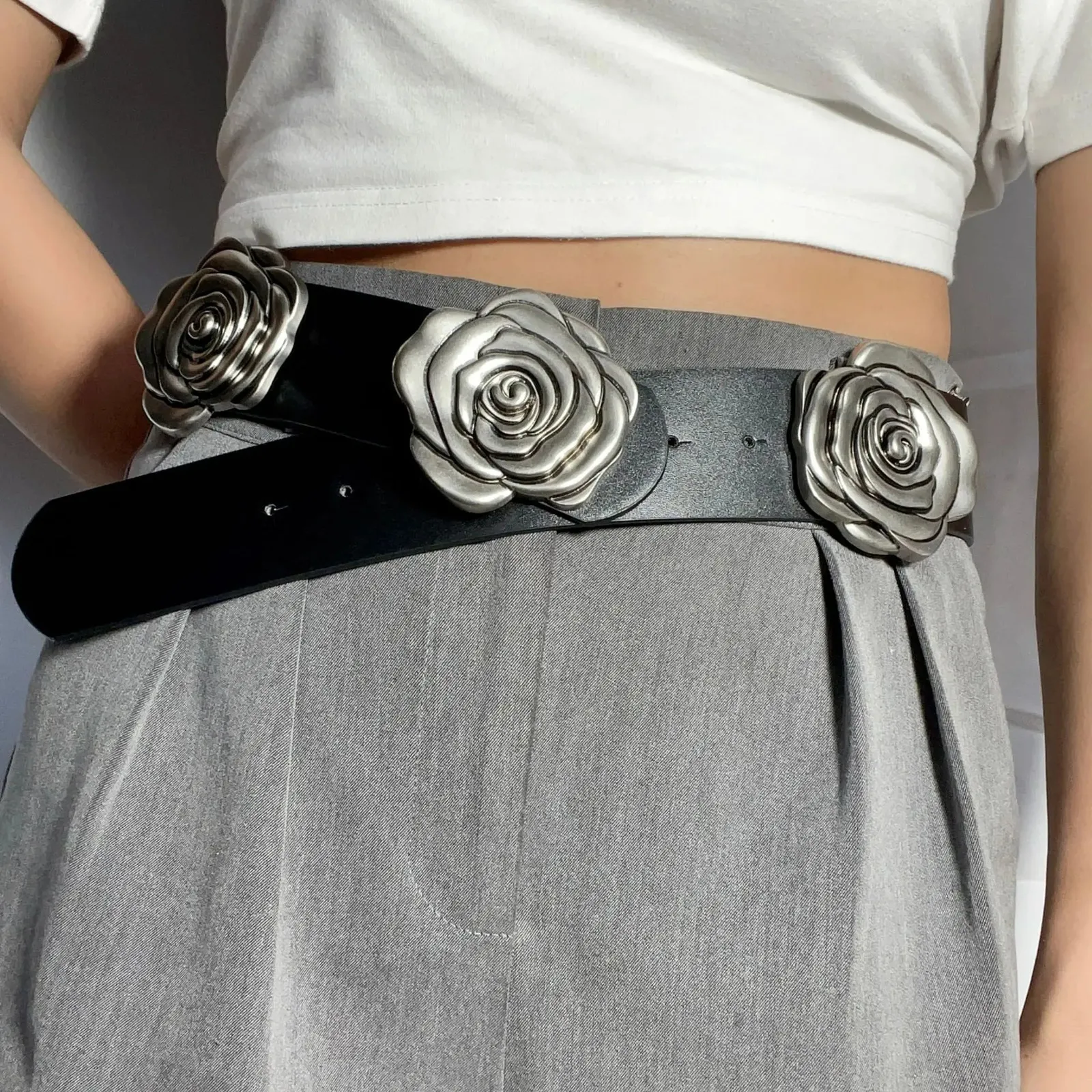 Ornate wide chain style belt. Amazon.com: EIFINE Fashion Elastic Belts for Women PU Thick  main image 2