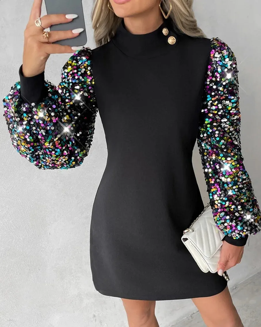 black mini autumn dresses Autumn Whispers Square Neck Floral Mini Dress main image 0