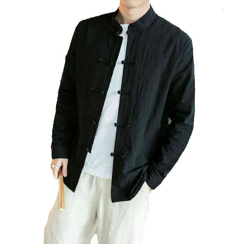 Camicia In Stile Cinese Uomini In Cotone In Cotone Vintage Casual