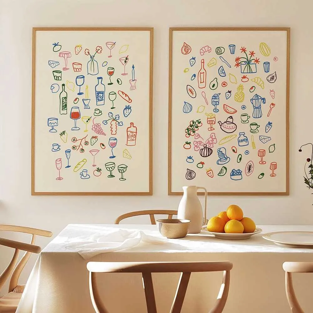 Impresiones De Lona De Mesa Retro: Bebidas De Comida Arte De Pared Para  Cocina, Decoración Minimalista Del Hogar De 4,96 € | DHgate, image size:1000x1000