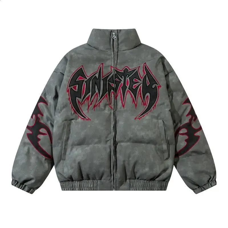 Y2K Gothic Street Letter Padded Jacket For Men – From