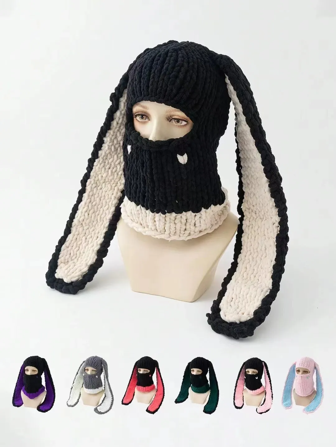 帽子 c0mi / new iruse2 23aw lop ear balaclava Funny Crochet Bunny