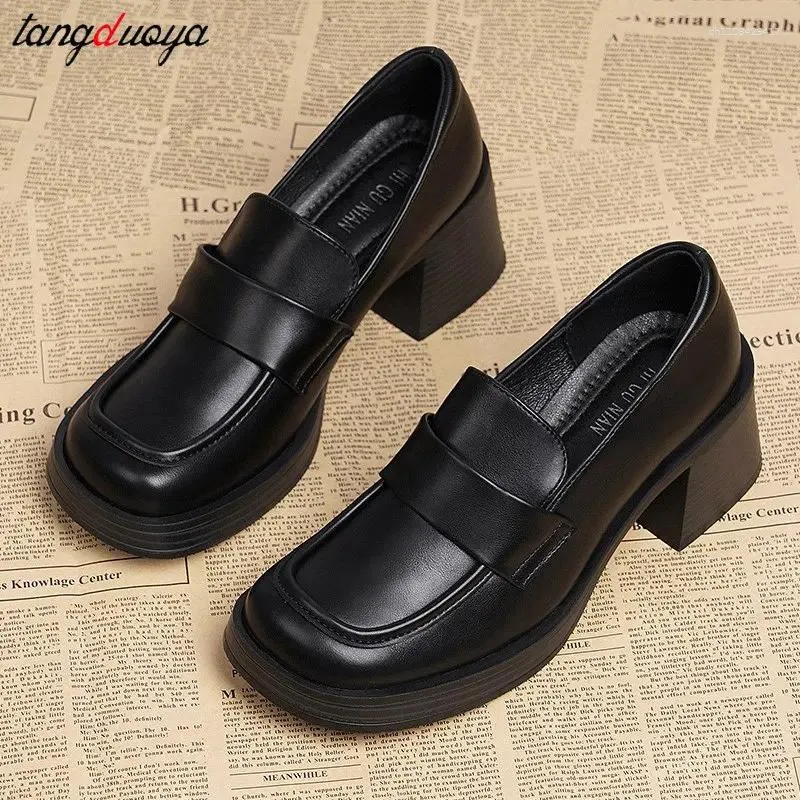 Womens Black PU Leather Dress Shoes with Square Heel and Hook & Loop  Closure for Formal Events from Dhgate Dress Shoes - price 32.29