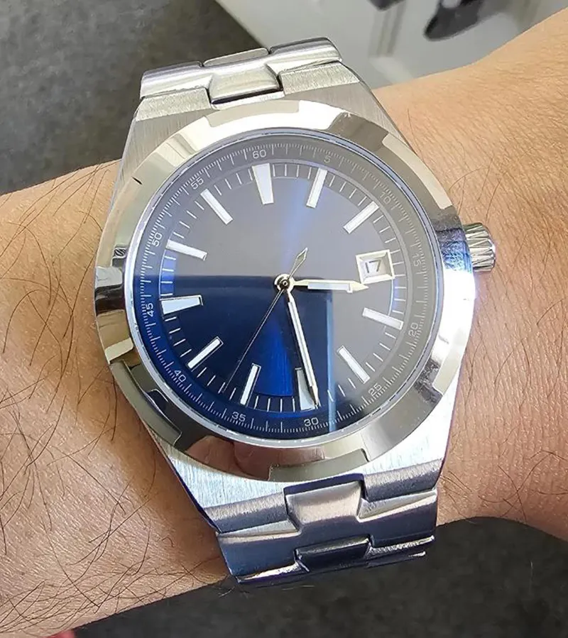Top Mens Watch Blue Dial Automatic Mechanical Movement Transparent ...